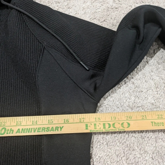 Swiss Tech Waffle Knit Tech Fleece Pockets Black Full Zipper Hooded Jacket S - Picture 5 of 9